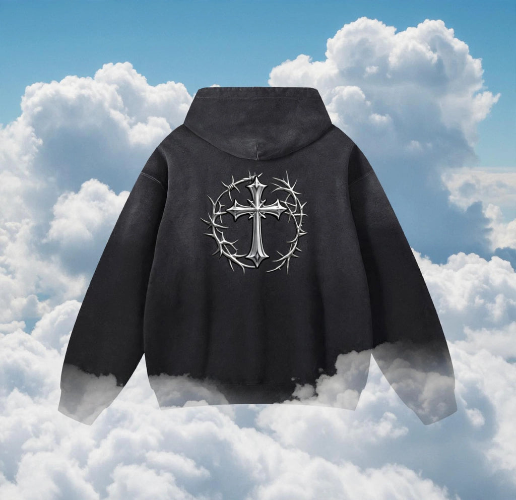 Heavyweight Sunfade Cross Hoodie