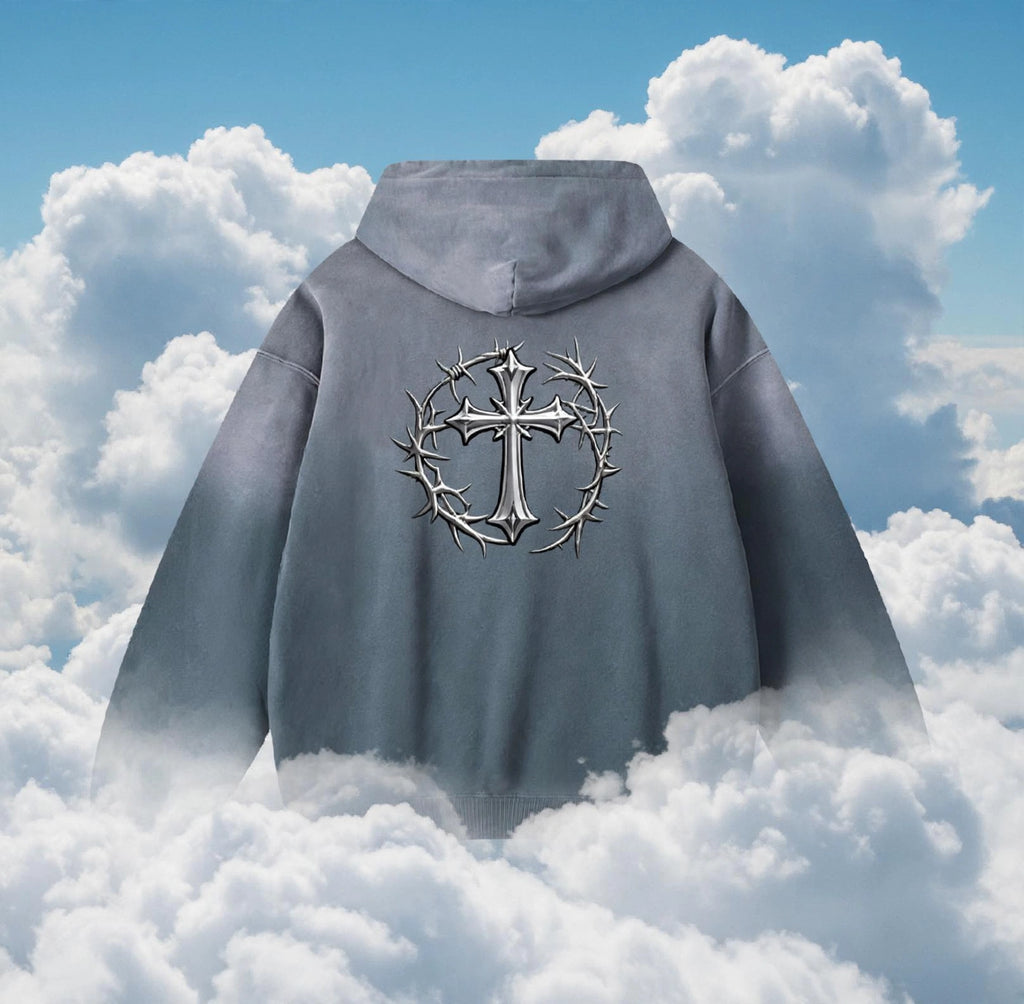 Heavyweight Sunfade Cross Hoodie