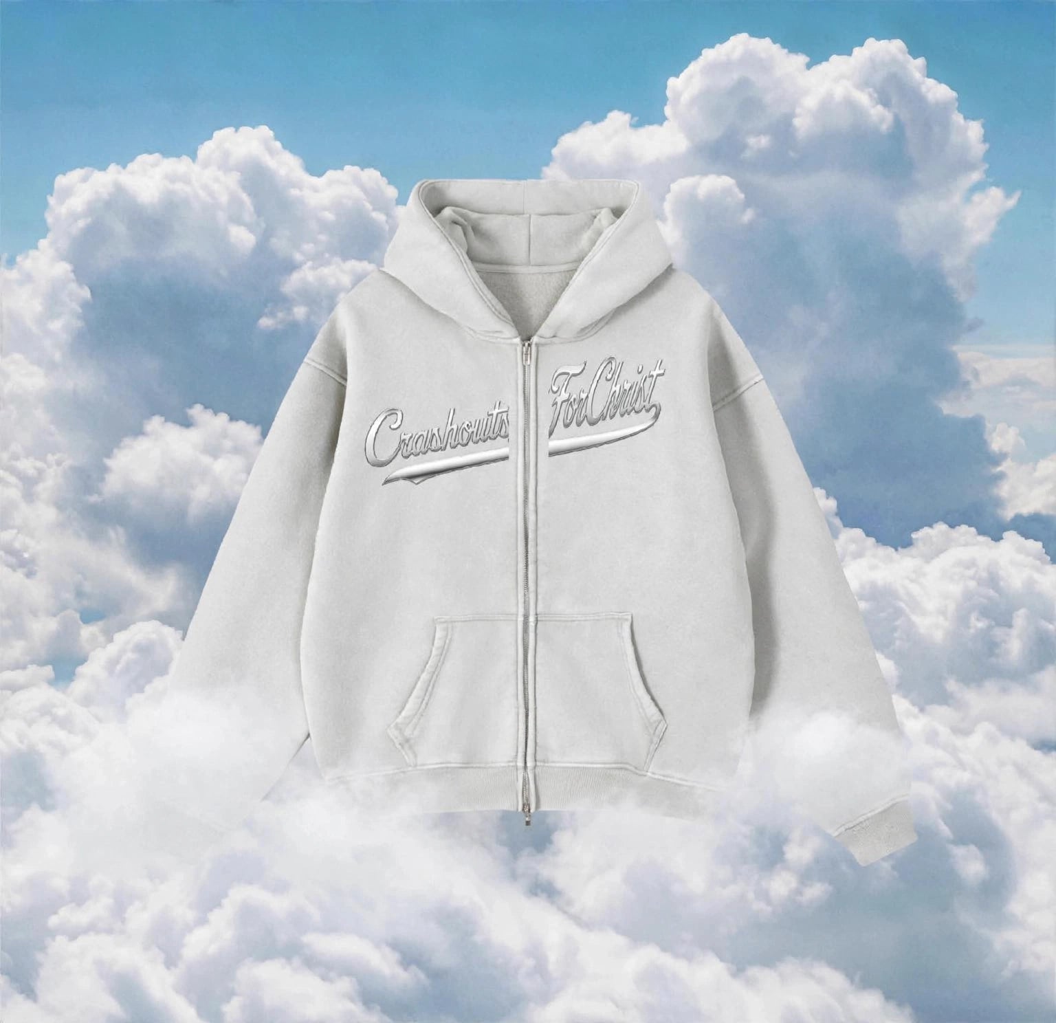 Zip-Through Boxy Fleece Hoodie