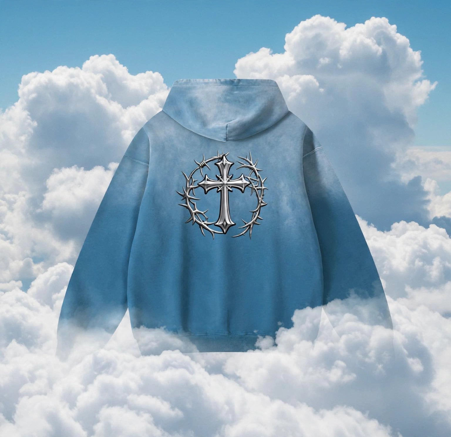 Heavyweight Sunfade Cross Hoodie
