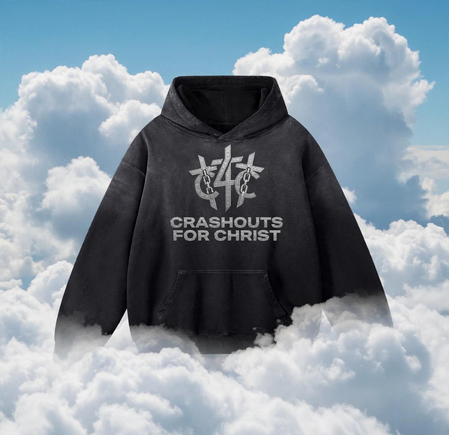 Heavyweight Sunfade Cross Hoodie
